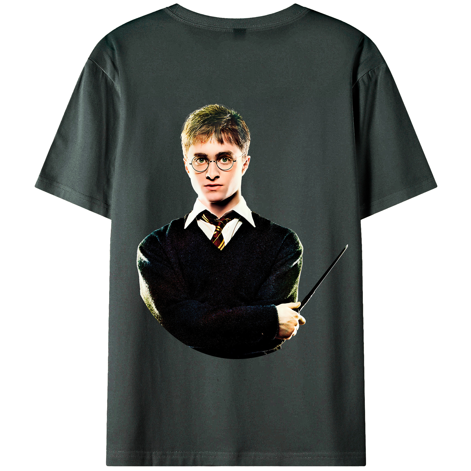 （画像用） Harry Potter ハリー・ポッターシリーズ 綿100％ メンズ半袖Tシャツ（バックプリント） 通気性